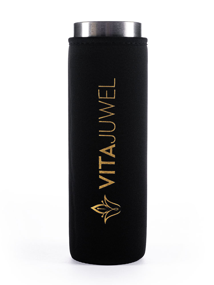 VitaJuwel Trinkflasche ViA Schutzhülle Neopren schwarz